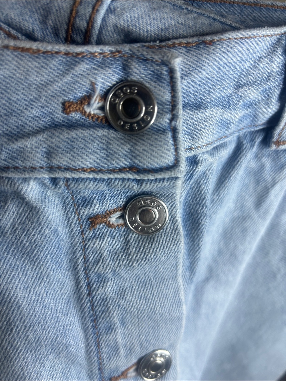 ASOS Denim Mini Skirt | Button Front A-Line Jean Skirt - Picture 6 of 7